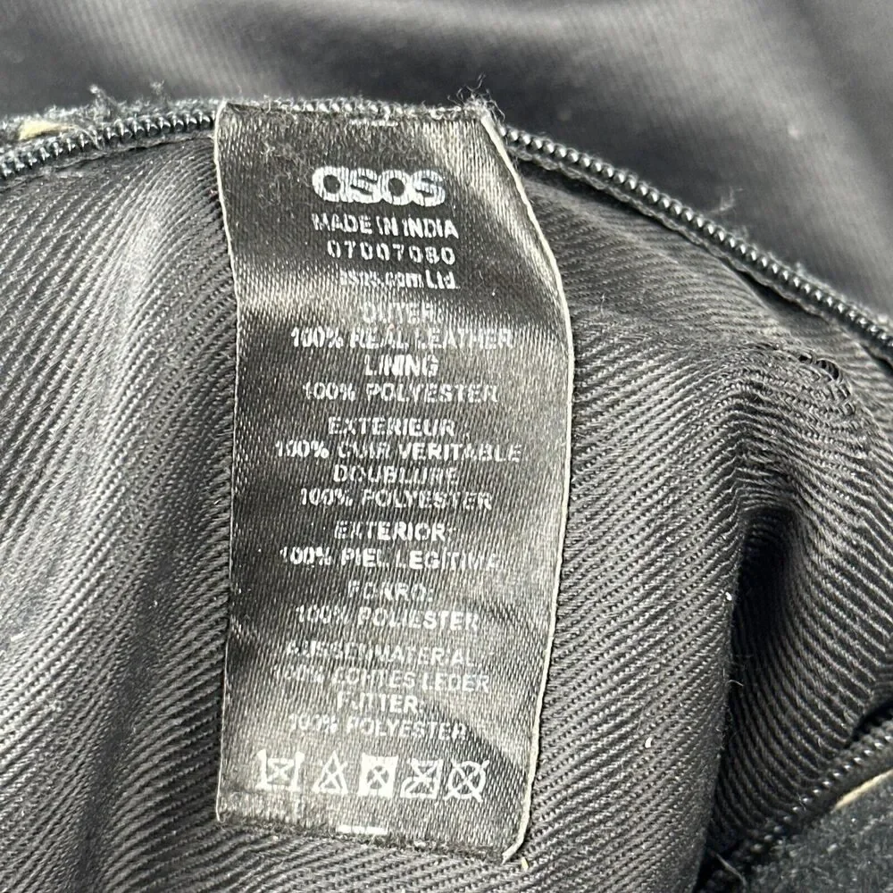 Asos Womens Backpack Bag‎ Purse with Flap Black Suede Leather Mix Minimalist